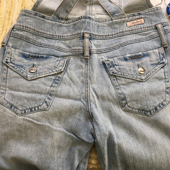 Brody Jeans Overalls Denim Blue Light Wash 99% Cotton Size L Straight Leg - Picture 8 of 12